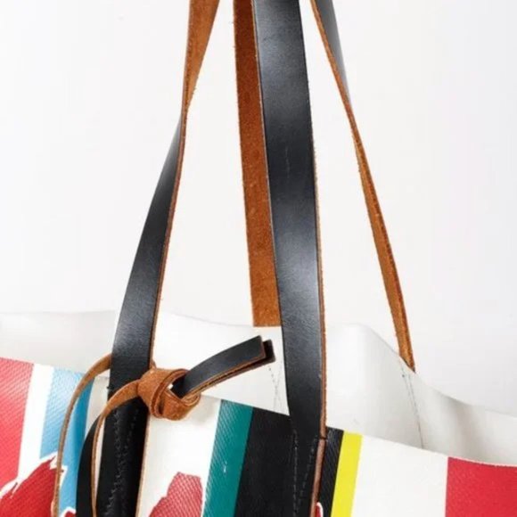 Marni Fosteriana Striped Floral PVC Shopper Tote - Picture 7 of 10